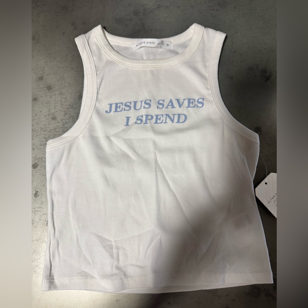 Altar’d State Jesus Saves I Spend baby tank